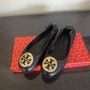 Tory Burch Classic Reva Ballet black and gold